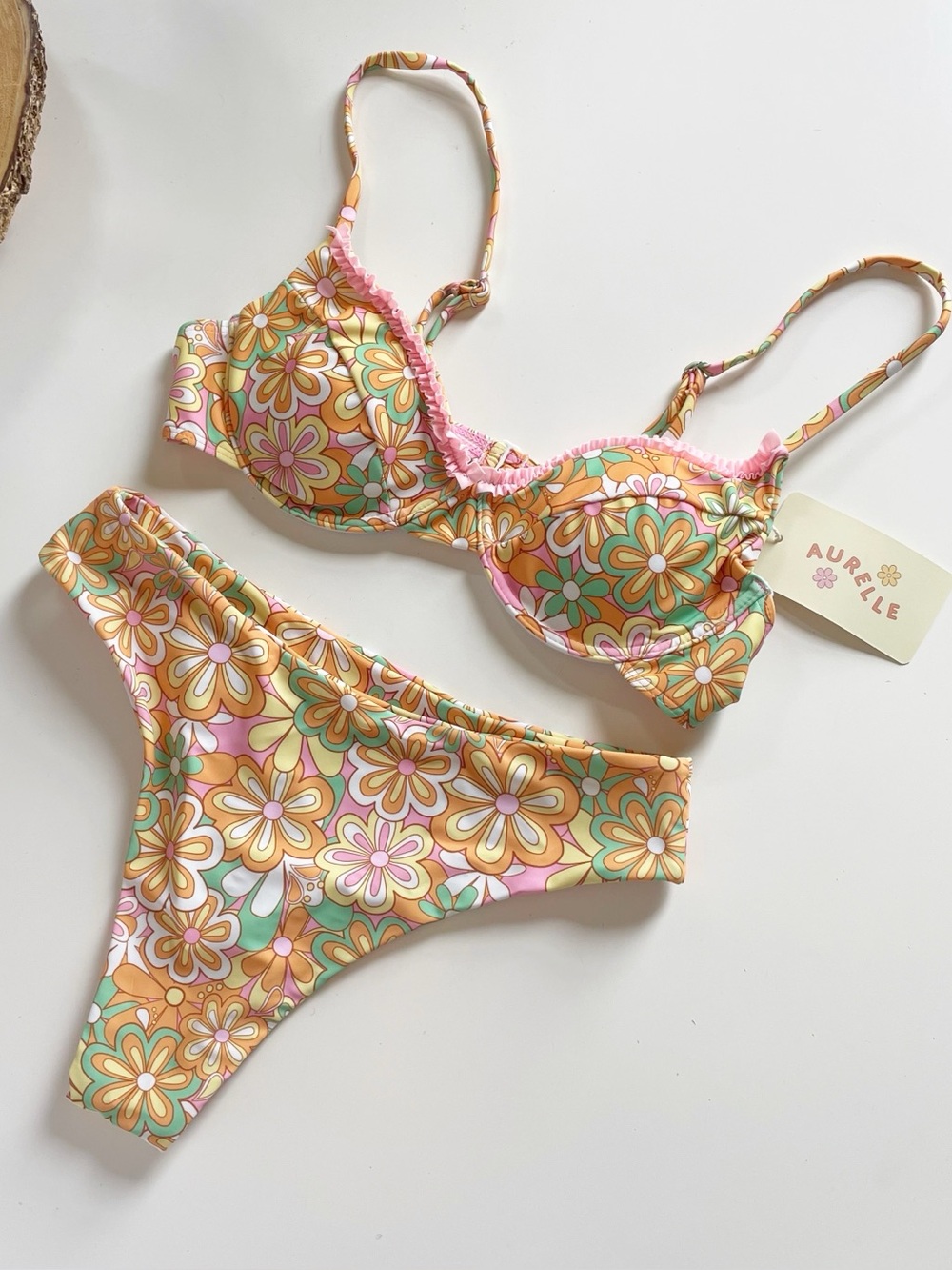 New With Tags | Aurelle Retro Bikini Set | Size Small